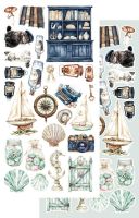 Дизайнерски елементи за изрязване "Ocean Blue", 6л., Alchemy of Art