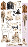 Дизайнерски елементи за изрязване "Romantic Boho", 6л., Alchemy of Art