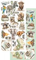 Дизайнерски елементи за изрязване "Wild Adventures", 12л., Alchemy of Art