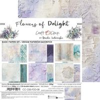 Дизайнерски фонови хартии "Flowers of Delight", 20см, Craft o'Clock