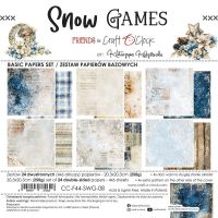 Дизайнерски фонови хартии "Snow Games", 20см, Craft o'Clock