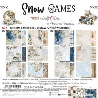 Дизайнерски и фонови хартии "Snow Games Mix", 20см, Craft o'Clock